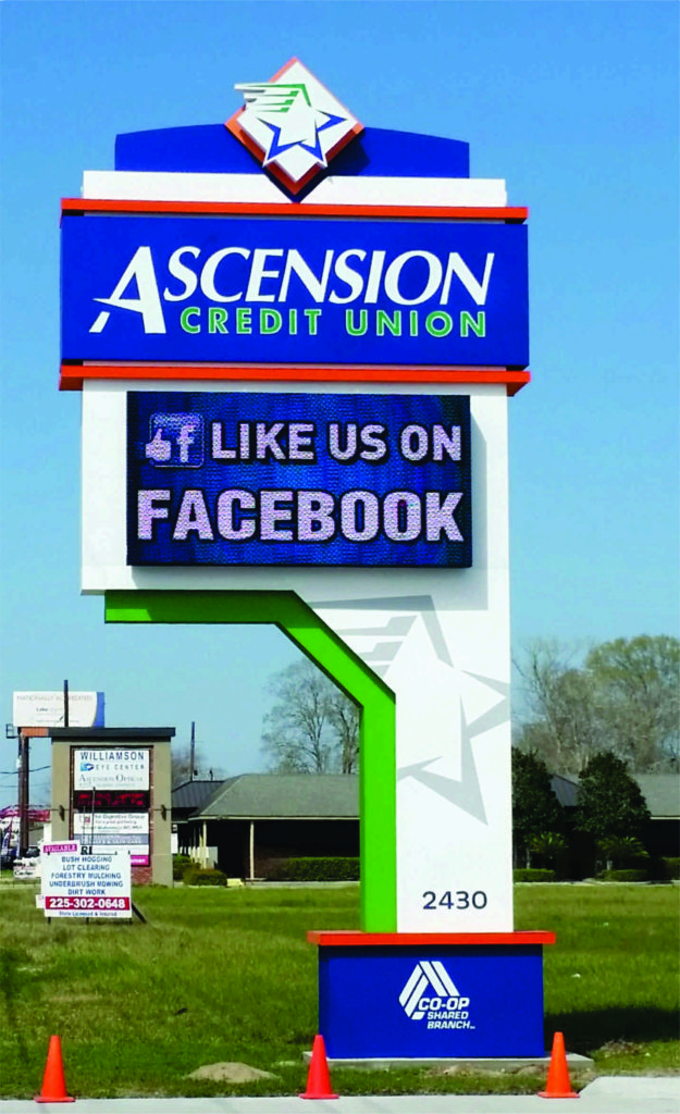 Signage for Ascension Credit Union.