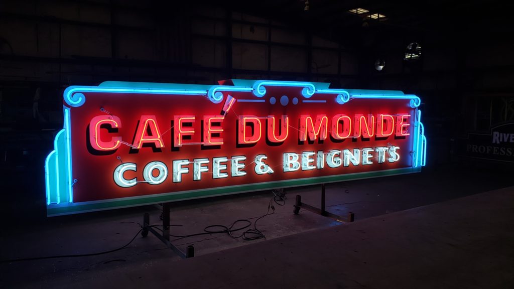 Signage for Cafe Du Monde.