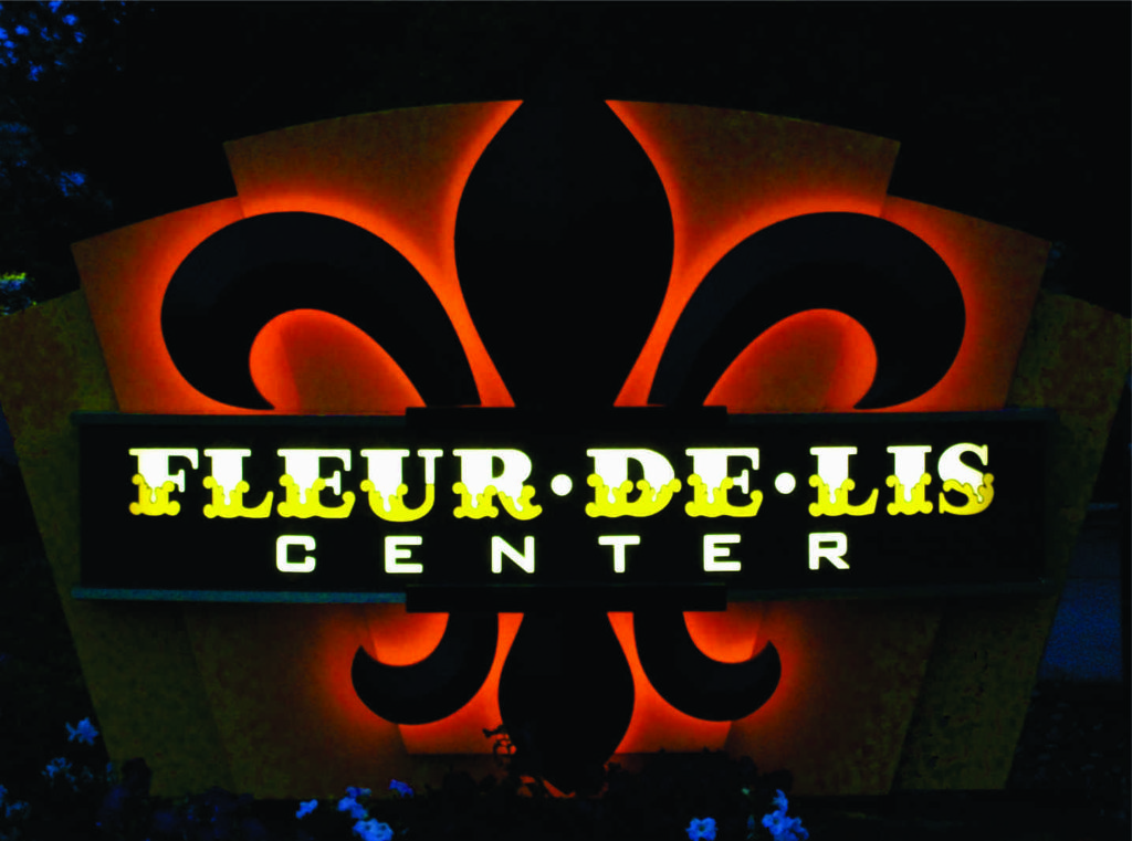Signage for the Fleur De Lis Center.